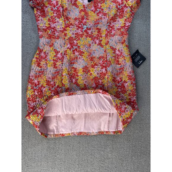 NWT Lulus Sweetest Essence Blush Floral Jacquard Pull Sleeve Mini Dress Size XL - Picture 5 of 12